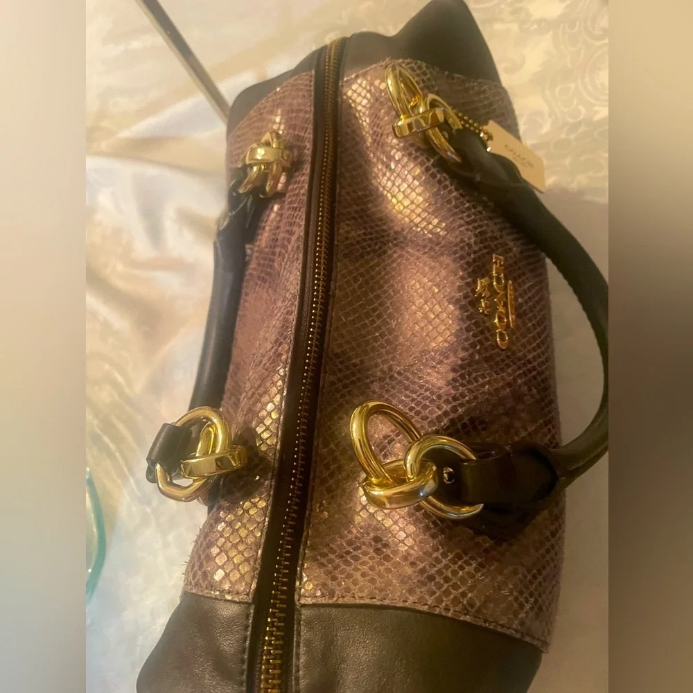 RARE - Coach Collette Two Way Python Graphite purse